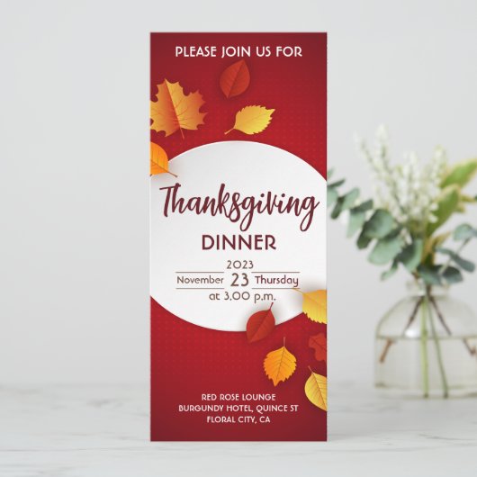Thanksgiving binnenuitnodiging kaart (Staand voorkant)
