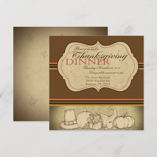 Thanksgiving binnenuitnodiging kaart (Voorkant / Achterkant)