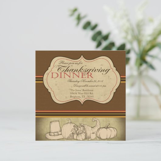 Thanksgiving binnenuitnodiging kaart (Staand voorkant)