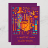 Thanksgiving binnenuitnodiging kaart (Voorkant / Achterkant)