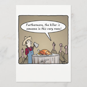 Thanksgiving binnenuitnodiging: Turkse moordenaar! Kaart