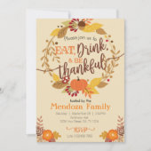 Thanksgiving binnenuitnodiging, uitnodiging in de  (Voorkant)