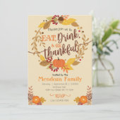 Thanksgiving binnenuitnodiging, uitnodiging in de  (Staand voorkant)