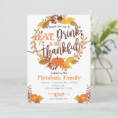 Thanksgiving binnenuitnodiging, uitnodiging in de  (Staand voorkant)