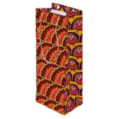 Thanksgiving Bird Wijn Cadeautas (Achterkant Gekanteld)