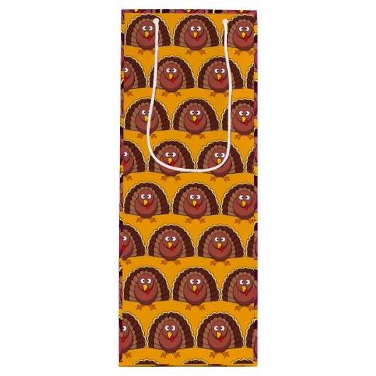Thanksgiving Bird Wijn Cadeautas (Voorkant)