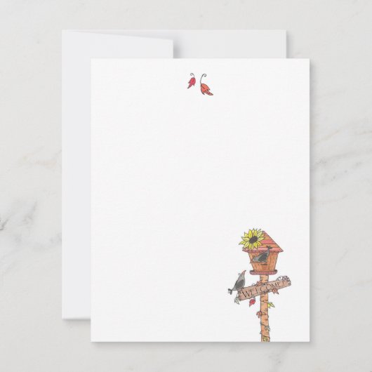 Thanksgiving Birdhouse Kaart (Achterkant)