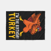 Thanksgiving Birthday Funny Bday Born On Thanksgiv Fleece Deken (Voorkant (Horizontaal))