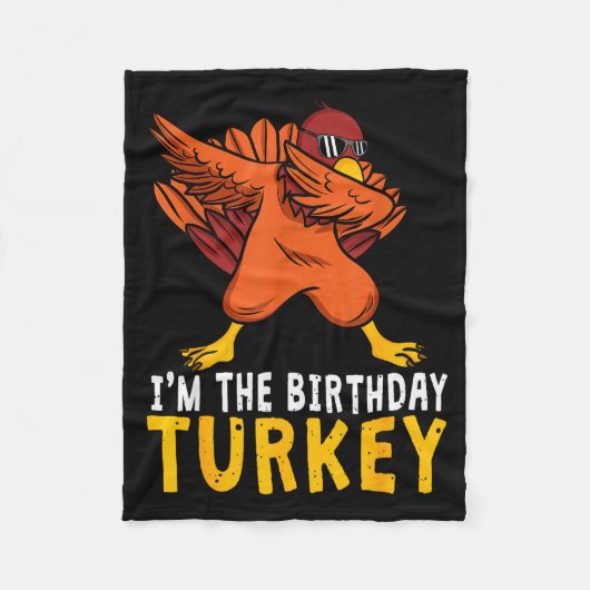 Thanksgiving Birthday Funny Bday Born On Thanksgiv Fleece Deken (Voorkant)