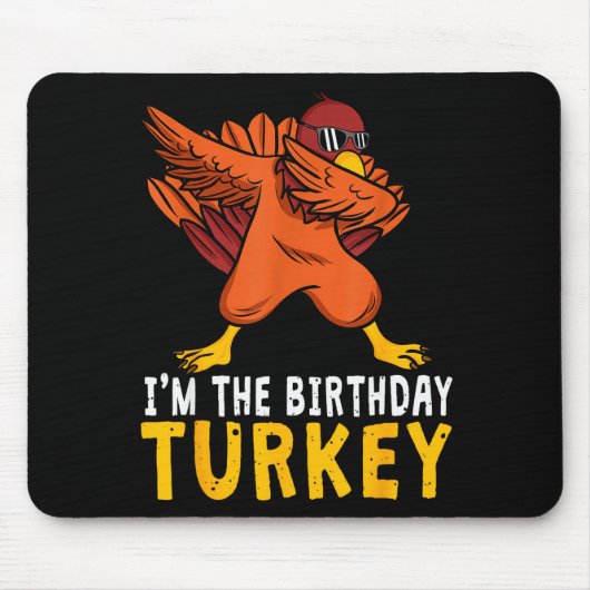 Thanksgiving Birthday Funny Bday Born On Thanksgiv Muismat (Voorkant)