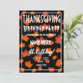 THANKSGIVING BIRTHDAY PARTIJINVITATIE KAART (Staand voorkant)