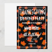 THANKSGIVING BIRTHDAY PARTIJINVITATIE KAART (Voorkant / Achterkant)
