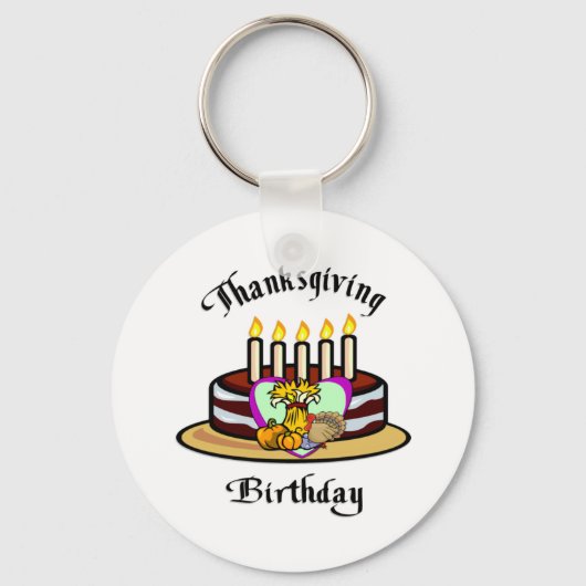 Thanksgiving Birthday Sleutelhanger (Voorkant)