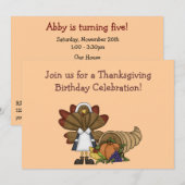 Thanksgiving Birthday Uitnodiging (Voorkant / Achterkant)