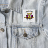 Thanksgiving Birthday Vierkante Button 5,1 Cm (In situ)