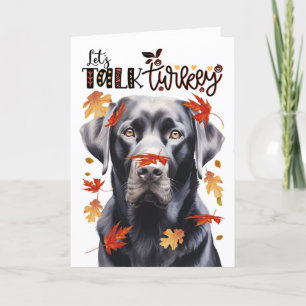 Thanksgiving Black Lab Dog Lets Talk Turkije Feestdagen Kaart