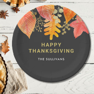 Thanksgiving Black Papieren Bordje