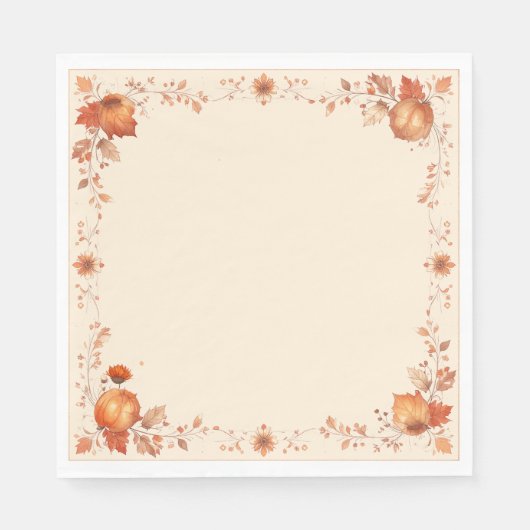 Thanksgiving bladeren en pompoen servet (Voorkant)