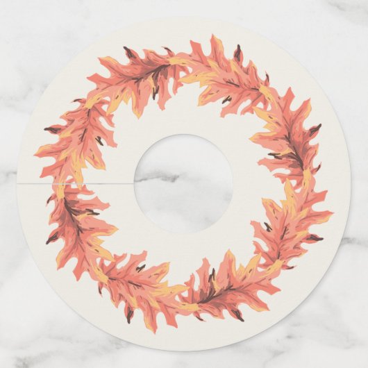 Thanksgiving bladeren wijnglaslabel (Voorkant)