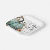 Thanksgiving Blauwe Pompoen Rustieke Papier Borden Papieren Bordje (Gebogen)