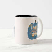 Thanksgiving Blauwe pompoenkoffee Mok (Voorkant rechts)