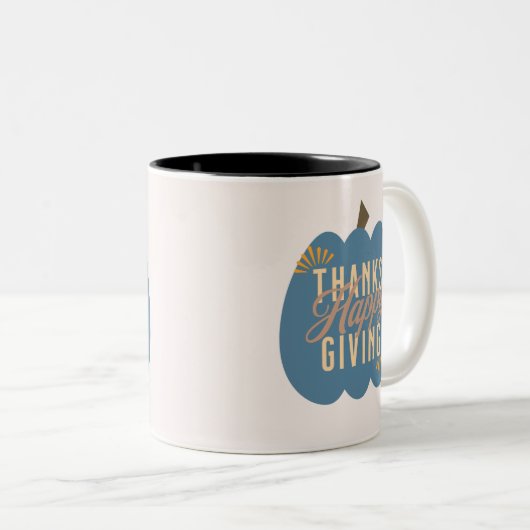 Thanksgiving Blauwe pompoenkoffee Mok (Voorkant rechts)