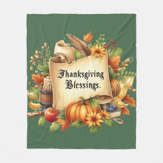 Thanksgiving Blessing Fleece Blanket Deken (Voorkant)