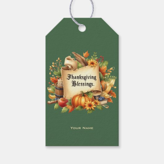 Thanksgiving Blessing Gift Label Cadeaulabel (Voorkant)