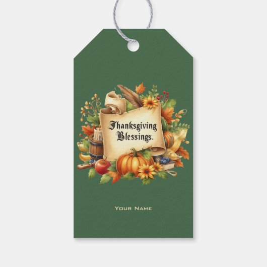 Thanksgiving Blessing Gift Label Cadeaulabel (Achterkant)