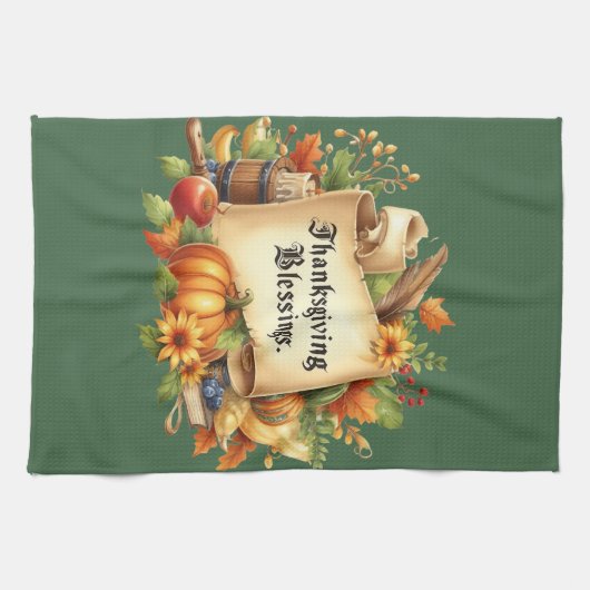 Thanksgiving Blessing Keuken Handdoek (Horizontaal)