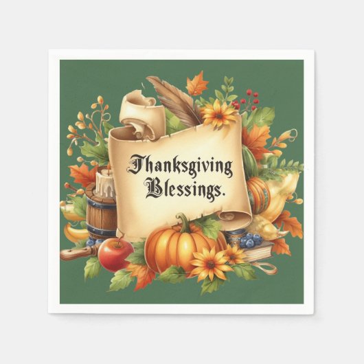 Thanksgiving Blessing Napkins Servet (Voorkant)