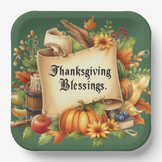 Thanksgiving Blessing Paper Bord (Voorkant)