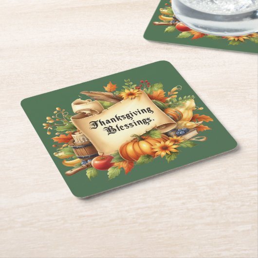 Thanksgiving Blessing Paper Onderzetter (Schuin)