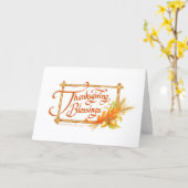 Thanksgiving Blessings Blank Folded Greeting Card Kaart (Gele Bloem)