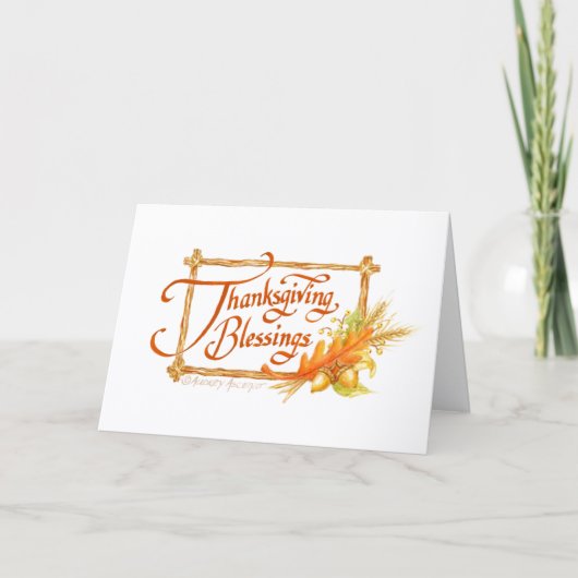 Thanksgiving Blessings Blank Folded Greeting Card Kaart (Voorkant)