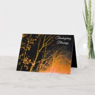 Thanksgiving Blessings Fall kleuren Night Sky Feestdagen Kaart