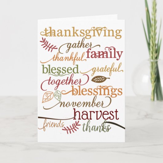 Thanksgiving Blessings Feestdagen Kaart (Voorkant)