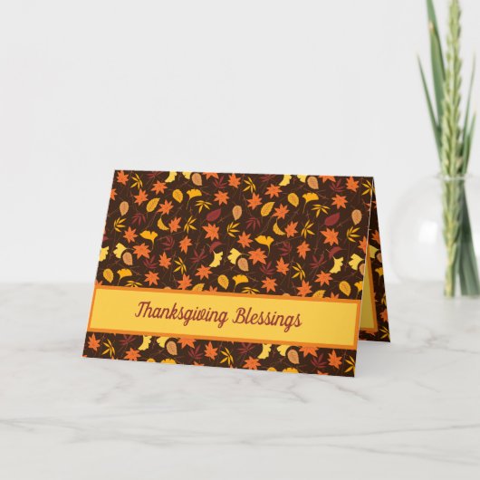 Thanksgiving Blessings Feestdagen Kaart (Voorkant)