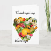 Thanksgiving Blessings Feestdagen Kaart (Voorkant)