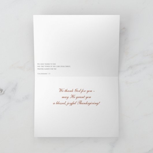 Thanksgiving Blessings Feestdagen Kaart (Binnen)