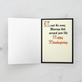 Thanksgiving Blessings Feestdagen Kaart (Binnen)