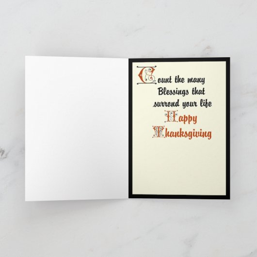 Thanksgiving Blessings Feestdagen Kaart (Binnen)