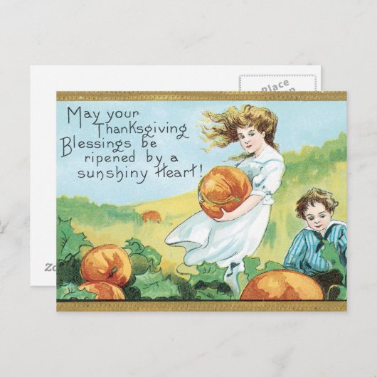 Thanksgiving Blessings Feestdagenkaart (Voorkant / Achterkant)