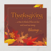 Thanksgiving - Blessings - Inbeluitnodiging voor e Kaart (Voorkant / Achterkant)