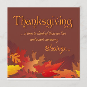 Thanksgiving - Blessings - Inbeluitnodiging voor e Kaart