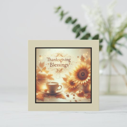Thanksgiving Blessings Kaart (Staand voorkant)