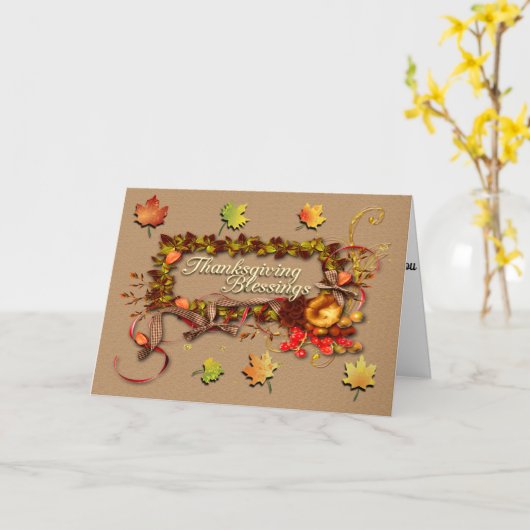 Thanksgiving Blessings Kaart (Gele Bloem)