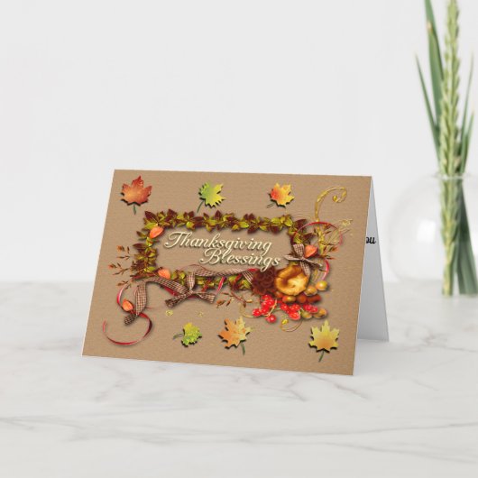 Thanksgiving Blessings Kaart (Voorkant)
