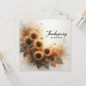 Thanksgiving Blessings Kaart (Voorkant / Achterkant in situ)