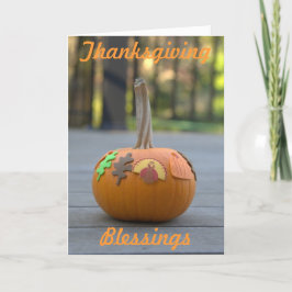 Thanksgiving Blessings Oranje pomkin Feestdagen Kaart